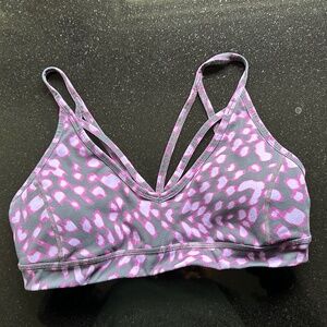 Zella Size Medium Sports Bra With Removable Padded Cups, Gray and Pink